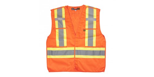 Veste de sécurité en polyester respirant orange SVK051